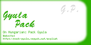 gyula pack business card